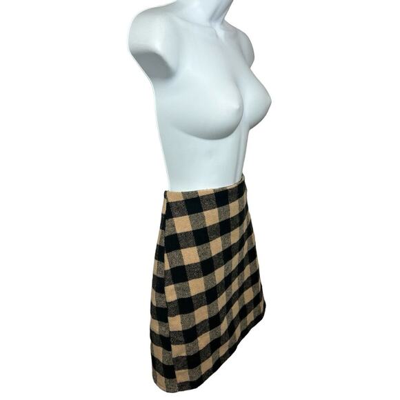 Primark Buffalo Plaid Mini Skirt Sz 4 Wool Blend Back Seam Zipper New - Picture 7 of 8